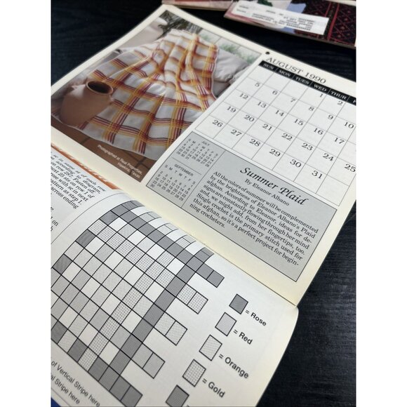 Vintage Afghan Calendar The Needlecraft Shop 1990 Crochet Pattern & Stitch guide - Picture 4 of 4